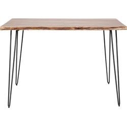 Bartafel Hout 130cm - Boomstamtafel - Metalen Frame