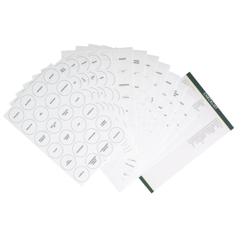 XIVADA Stickers kruidenpotjes - Kruiden labels - Nederlands - Wit - 