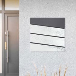 Brievenbus met krantenvak 37x36,5x11 cm antraciet/wit marmer-look staal ML design, modern diagonaal ontwerp