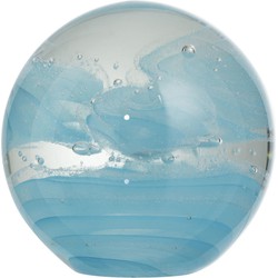  J-Line Papiergewicht Glas Bol Cycloon Blauw - Large