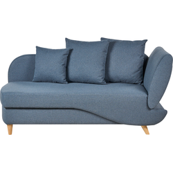 Beliani MERI - Chaise longue-Blauw-Linnen