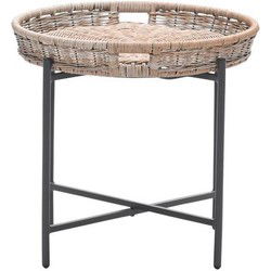 Benidorm bijzettafel - diameter 60xH50 cm -  c.black - natural