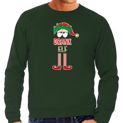 Bellatio Decorations foute kersttrui/sweater heren - Drank Elf - groen - Kerst elfje XL - kerst truien