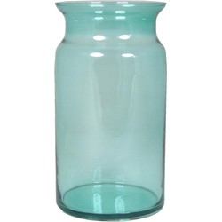 Bloemenvaas - lichtgroen/transparant glas - H29 x D16 cm - Vazen