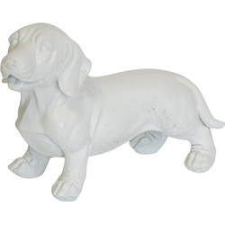 Ornament - Dachshund - Polyresin - White - 20x8x15cm
