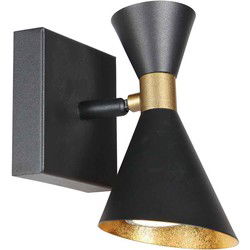 Anne Lighting - wandlamp - Preto - zwart - metaal - Ø 9cm - GU10 - 4109ZW
