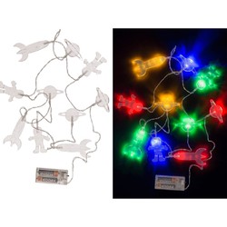 OOTB Lichtsnoer ruimte thema met 10 gekleurde lampjes 165 cm op batterij - Lichtsnoeren