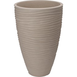 Pro Garden Plantenpot/bloempot Dunes - Tuin - stevig kunststof - zand/beige - D40 x H60 cm - Plantenpotten