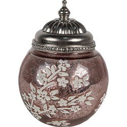 Clayre & Eef LED Lantaarn Roze Glas