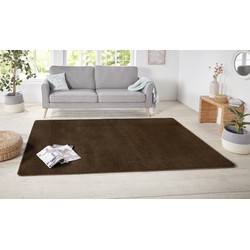 Laagpolig Effen Uni Vloerkleed - Nasty - Bruin - 200x300 cm