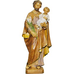 Jozef beeldje - met Jezus op zijn arm - 25 cm - polystone - Kerstbeeldjes