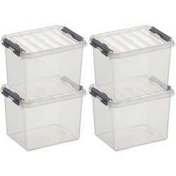 8x Kunststof stapelbare opbergbak 3 liter 20 cm - Opbergbox