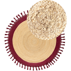 Beliani MARTS - Gevlochten-Beige-Jute