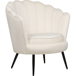 LOVIKKA - Fauteuil - Gebroken wit - Fluweel