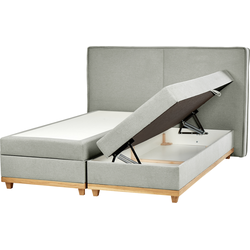 DYNASTY - Boxspringbed - Lichtgrijs - 180 x 200 cm - Polyester