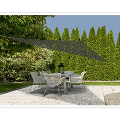 Schaduwdoek/zonnescherm driehoek grijs camouflage 3,6 meter inclusief ophangaccessoires - Schaduwdoeken