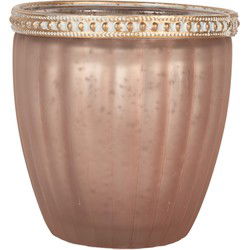 Clayre & Eef Waxinelichthouder Roze Glas