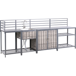 MIRADOR - Buitenkeuken set - Grijs - 4-delig - Aluminium