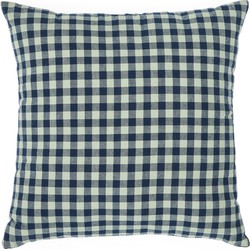 Kave Home - Yanil-kussensloop van 100% katoen met groene en blauwe ruiten 45 x 45 cm