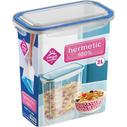 12x Voedsel plastic bewaarbakje 2 liter transparant - Vershoudbakjes