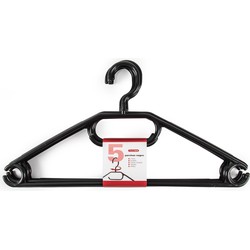 PlasticForte Kledinghangers - 5x - zwart - kunststof - 40,5 cm - Kledinghangers