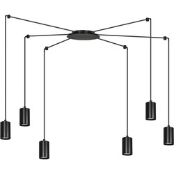 moderne hanglamp Valentini Zwart 6-lichts