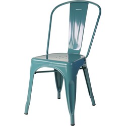 Industriële café stoel - Metalen eetkamerstoel - Zeeblauw