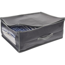 Storage Solutions Dekbed/kussen opberghoes - grijs - met venster - 50 x 38 x 20 cm - Opberghoezen