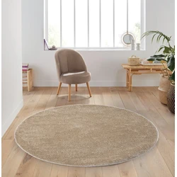 Rond Mono vloerkleed - Effen Modern - Beige - Ø 160cm