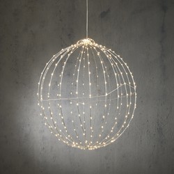 Luca Lighting Kerstverlichting Bal met Klassiek Witte LED Lampjes - Ø50 cm - Zilver