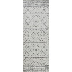 Berber Etnisch Loper Gang MYA - Wit/Grijs - 80x220 cm 