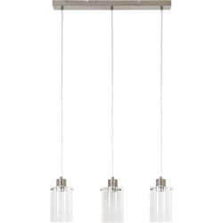 Hanglamp Vancouver - Nikkel Glas -  65x12x18,5cm - 3L