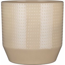 Mica Decorations Bloempot Nola - beige - D27 x H26 cm - relief dots - Plantenpotten