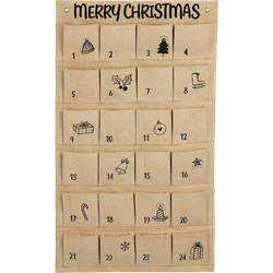 House of Seasons Adventskalender - L85 x B50 cm - Jute - Bruin