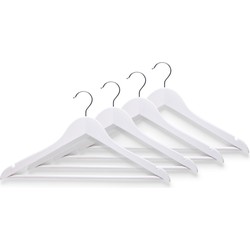 20x Witte kleding hangers met broekstang 44 cm - Kledinghangers