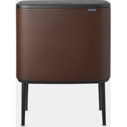 Bo Touch Bin, met 2 binnenemmers, 11 + 23 liter - Mineral Cosy Brown