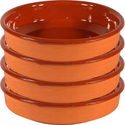 4x Terracotta tapas ovenschaal/serveerschaal 32 cm - Snack en tapasschalen