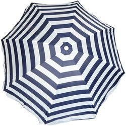 Parasol - blauw/wit - gestreept - D160 cm - UV-bescherming - incl. draagtas - Parasols