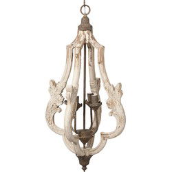 Clayre & Eef Hanglamp Ø 40x79 cm Wit Hout
