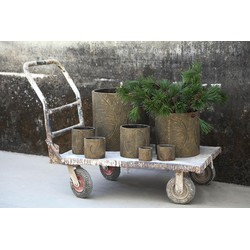 PTMD Bloempot Erich - 40x40x40 cm - Cement - Zwart