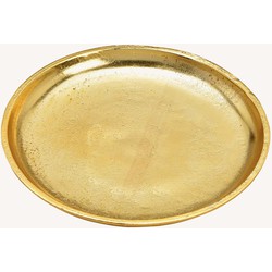 Rond kaarsenbord/kaarsenplateau goud van metaal 20 x 2 cm - Kaarsenplateaus