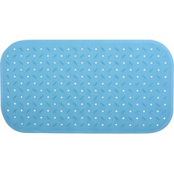 MSV Douche/bad anti-slip mat badkamer - rubber - turquoise - 36 x 65 cm - Badmatjes