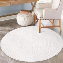 Rond Laagpolig vloerkleed - Junius Modern Wit - 120 X 120 Rond CM