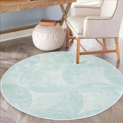 Rond Laagpolig vloerkleed - Junius Modern Mint Groen - 160 X 160 Rond CM