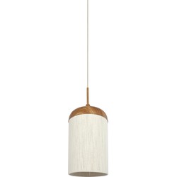 Light&living Hanglamp Ø27,5x52 cm DANIA hout print naturel+touw crème