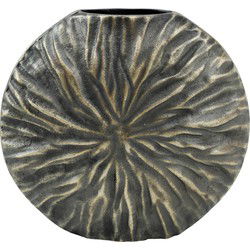 PTMD Lozac Ronde Bloempot - 29 x 9 x 26 cm - Aluminium - Grijs