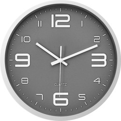 LW Collection LW Collection Keukenklok Xenn6 grijs wit 30cm - wandklok stil uurwerk