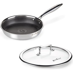 Rosmarino HexaPRO Koekenpan met deksel - Koekenpan 24 cm - Pannen met glazen deksel - Koekenpannen - RVS Koekenpan