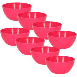 Plasticforte kommetjes/schaaltjes - 8x - kunststof - D14xH6 cm - roze - Kommetjes