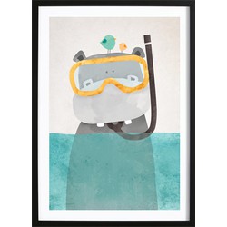 Snorkel Nijlpaardje Poster (50x70cm)